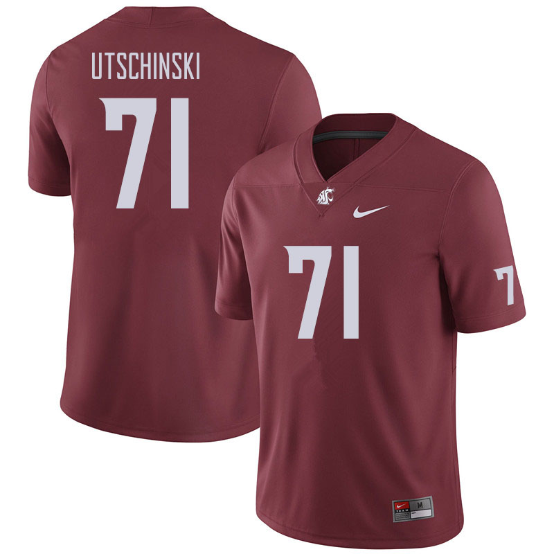 Men #71 Patrick Utschinski Washington State Cougars Football Jerseys Sale-Crimson